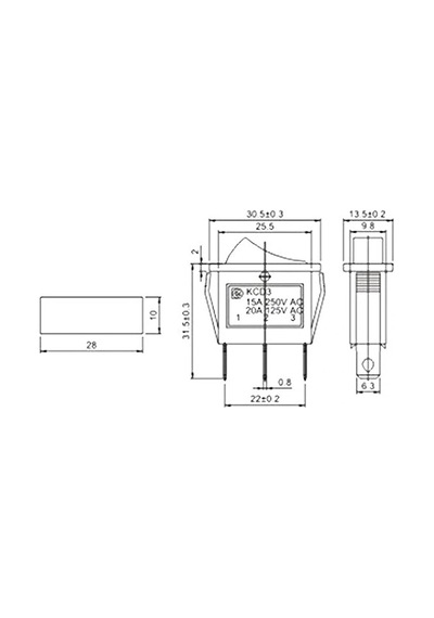 Ic-113 Dar Işıklı Anahtar On-off 3p