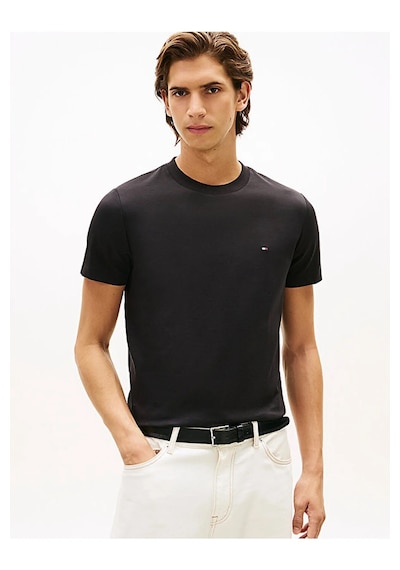 Tommy Hilfiger Klasik Sıfır Yaka T-shirt Siyah