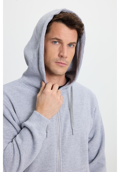 Tudors Unisex Relax Fit Rahat Kesim Pamuklu İçi Polarlı Çift Cepli Tam Fermuarlı Gri Kapüşonlu Sweatshirt-41650 Gri Tudors Unisex Relax Fit Rahat Kesim Pamuklu İçi Polarlı Çift Cepli Tam Fermuarlı Gri Kapüşonlu Sweatshirt-41650 Gri