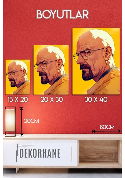 Metal Baskı - Heisenberg Walter White, Breaking Bad, Dekoratif Tablo