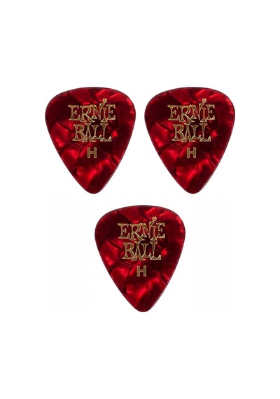 Ernie Ball P09168 Pearloid Heavy Kırmızı Gitar Pena 3 Adet 0,94mm