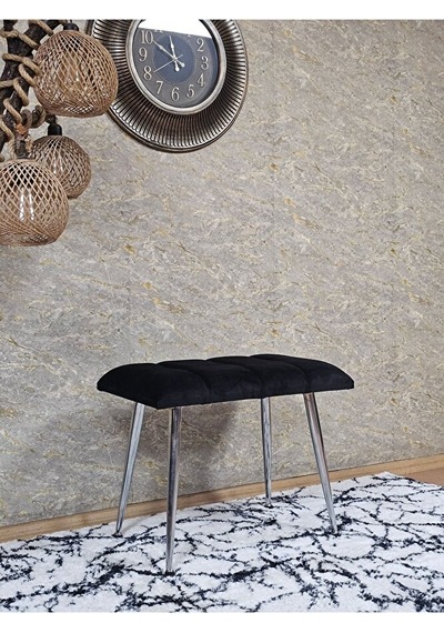 Krom Sivriltme Ayaklı 60 Cm Puf Bench - Puf - Bench - Oturak - Mu Çok Renkli