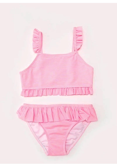 Deep Beach Çok Renkli Fırfırlı Kız Çocuk Bikini Takım 001