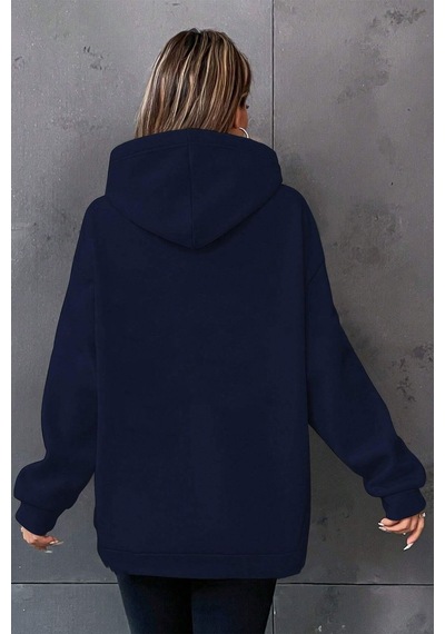 Uyguntarz Miami Baskılı Oversize Sweatshirt Lacivert