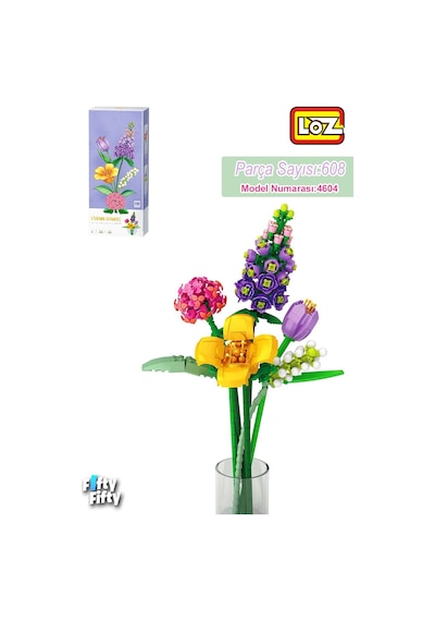 Loz Dekoratif Ve Koleksiyonluk Çiçek Buketi 608 Parça Çiçek Modeli Yapım Seti Fflz-4604vgn