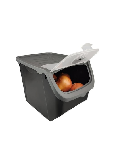 Digithome Coral 2'li Soğan Patates Saklama Kabı 12 Litre - Gri