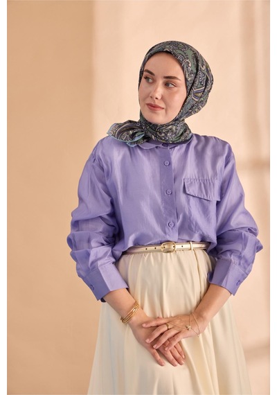 Silk Home Yaz Esintisi Eşarp 150002-12 Çağla, Lila Mavi, Taş, Sisli Yeşil