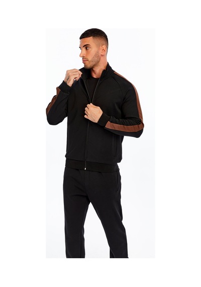 AR-MA Arma Erkek Slim Fit Reglan Kollu Fleto Cepli Tam Fermuar Dik Yaka Interlok Sweatshirt K30324989602 Siyah