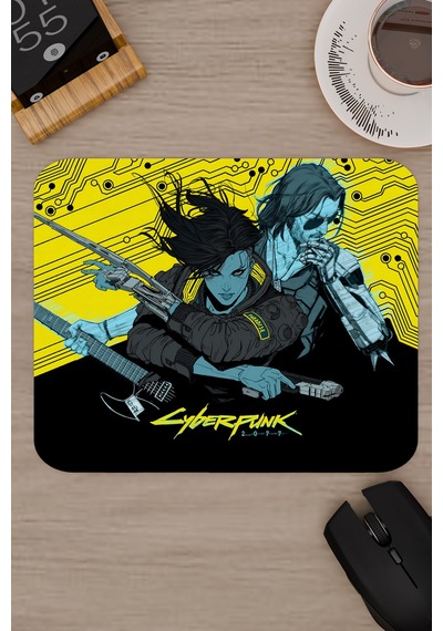 Cyberpunk 2077 Kaymaz Dikişli Kauçuk Oyuncu Mousepad V4 - 22x18 Gaming Mouse Pad Fare Altlığı