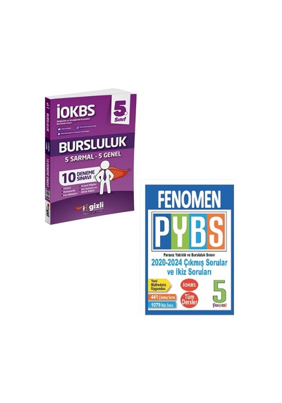 Gizli Yayınları 2025 5. Sınıf 10 Bursluluk Deneme + Fenomen Çıkmış Ve İkiz Sorular Seti 2 Kitap