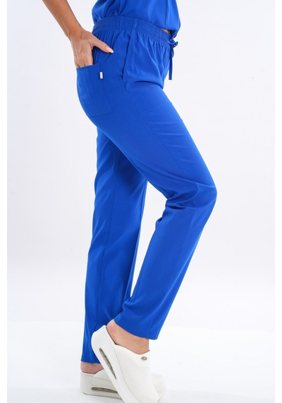 Saks Mavi Lily Model Fermuarlı Soft Likra Doktor Hemşire Üniforma 001