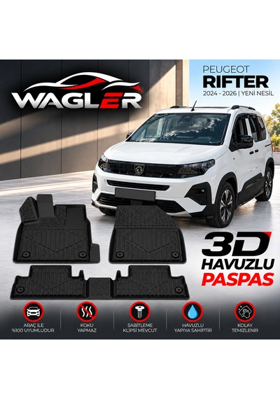 Wagler Peugeot Rifter Havuzlu Paspas 2019 Ve Sonrası