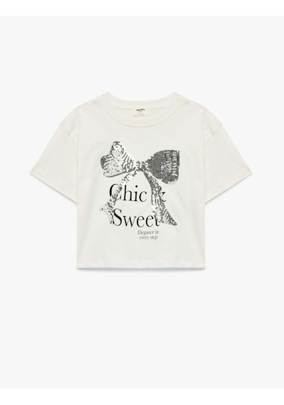 Koton Pullu Payetli Fiyonklu Ekru Kız Çocuk T-shirt 6skg10195ak Ekru Koton Pullu Payetli Fiyonklu Ekru Kız Çocuk T-shirt 6skg10195ak Ekru