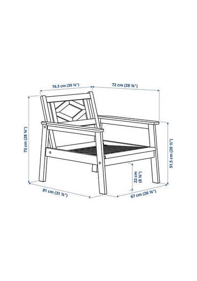 Ikea Bondholmen Tekli Bahçe Koltuğu, Beyaz-bej