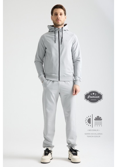 Shooter Sportswear Shooter Erkek Elit Class Eşofman Takımı Mevsimlik Kapüşonlu Manşetli Paça Rahat Kalıp Gri