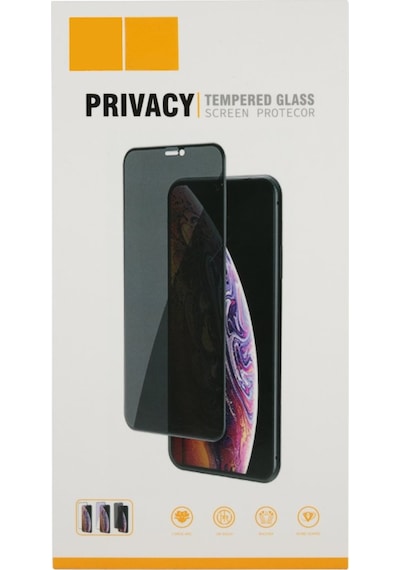 Apple Uyumlu   iPhone 14 Plus Privacy Ön Koruma Temperli Hayalet Cam Ekran Koruyucu Siyah