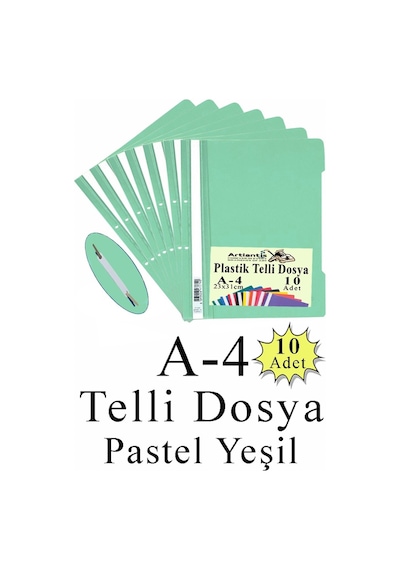 Telli Dosya Plastik A4 10 Lu 1 Paket Poşet Dosyalara Uyumlu Ekonomik Kaliteli Şeffaf Kapak Telli Dosya Okul Büro Ofis Mavi - Pembe