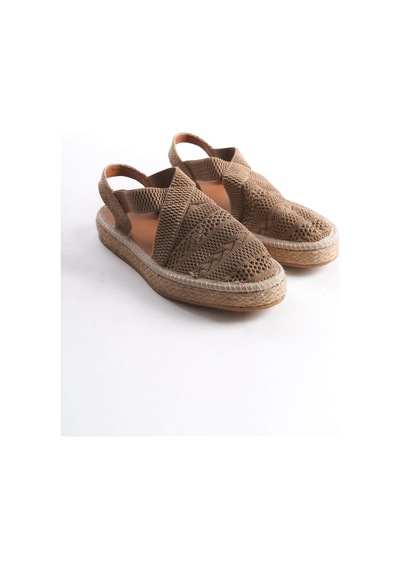 Roof Atelier Rosa Vizon Triko Espadril Ayakkabı Ayakkabı Vizon