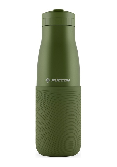 Puccon Haki 500 Ml Paslanmaz Çelik Termos - Silikon Kaplı Dalga Okul, Günlük, Kamp - 50022 Yeşil