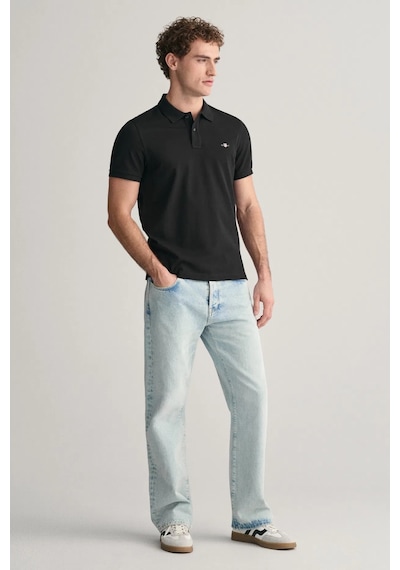 Gant Erkek Regular Fit Polo T-shirt - Siyah Siyah