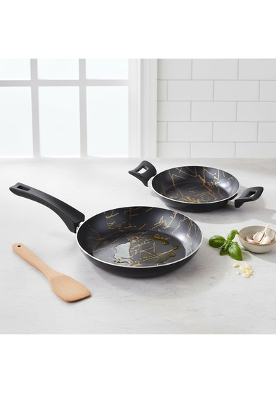 Lexroo Desert Eco 2'li Kahvaltı Seti - İzmir Desenli 20 Cm Sahan Ve 24 Cm Tava Yanmaz Yapışmaz Takım Çok Renkli