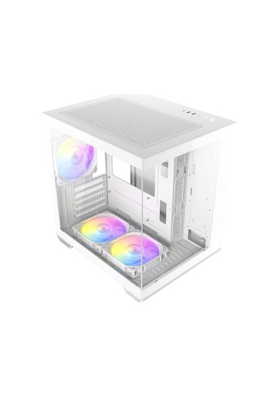 Cx60m Argb White Mikro-atx Oyuncu Kasası, Panoramik Temperli Cam Panel, 3x120mm Argb Fan Dahil, Beyaz