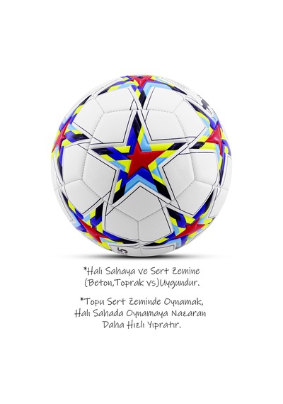 Telvesse Futbol Topu Şampiyonlar Ligi Pompalı Sert Zemin Halı Saha Futbol Topu No:5 Kırmızı 034 Kırmızı