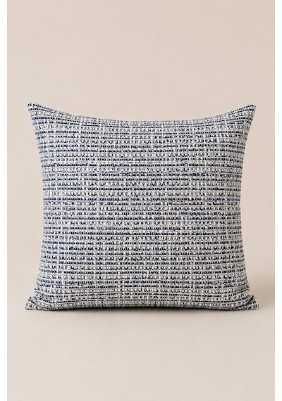 Fuly Consept Coastweave Aegean Dekoratif Kırlent Kılıfı Mavi Beyaz Dokuma Görünümlü Coastal & Akdeniz Stil Kırlent