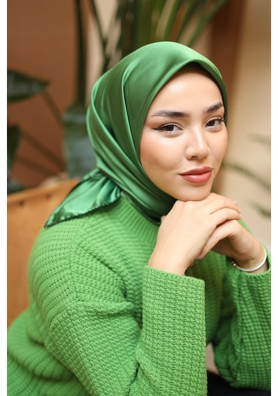 Silk Home Düz Micro Saten Eşarp 28012-14 Siyah