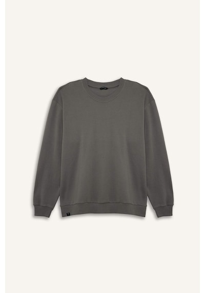 Defacto Boxy Fıt Bisiklet Yaka Pike Sweatshirt H1001ax26spgr206 Gri-gr206
