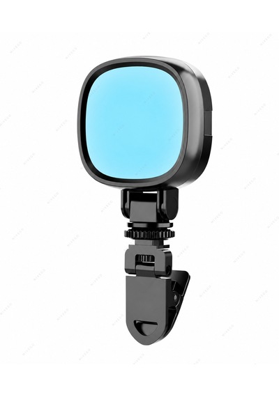 Blc Rgb Klipsli Led Işık 1200mah Bataryalı Type-c Şarjlı Selfie Video Çekim Telefon Laptop Monitör Kitap Okuma Lambası 360 Dönebilen Siyah