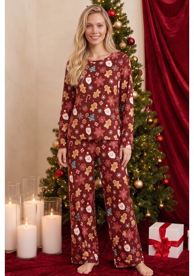 Siyah İnci Yılbaşı Temalı Desenli Termal Kumaşlı Ultra Soft Yumuşak Örme Pijama Takımı 26226922 Bordo Siyah İnci Yılbaşı Temalı Desenli Termal Kumaşlı Ultra Soft Yumuşak Örme Pijama Takımı 26226922 Bordo