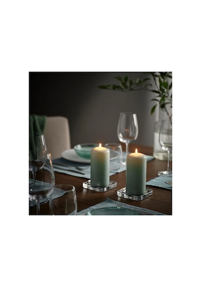 Ikea Daglıgen Cam Kaplı Kokulu Mum 6,8 X 14 Cm Kokusuz Açık Yeşil