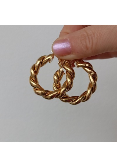 Lente Aksesuar Lente Aksesuar Gold Çelik Burgu Halka Küpe - Kararmaz Suya Dayanıklı Altın