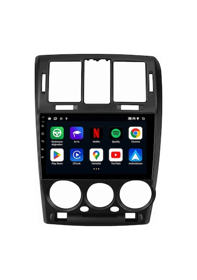 Hyundai Getz Android Siyah Multimedya 2003-2011 Carplay Android Auto Navigasyon 10gb Ram 256gb Pro 9"