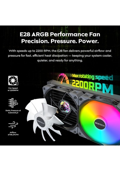 Hyperflow Dijital 240 Cpu Sıvı Soğutucu, 3100 Rpm Pompalı 240 Mm Aıo, 2 120 Mm E28 Argb Fanlar, Gerçek Zamanlı Di Diğer