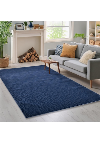 Latte Lacivert Yumuşak Peluş Dokuma Halı Yolluk Çocuk Odası Oturma Odası Salon Mutfak Halısı Y499a Wd26