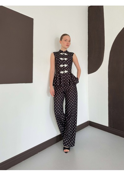 Verymoda Puantiyeli Pantolon D3075 Siyah