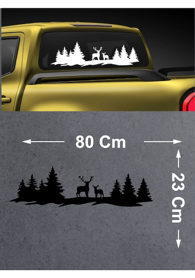 Avcı Kamp Doğa Sticker - 4x4 Off Road Adventure Kamp Sticker - 00046 80x23cm