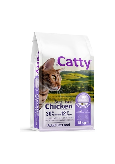 Catty Tavuklu Kısırlaştırılmış Yetişkin Kedi Maması 15 Kg