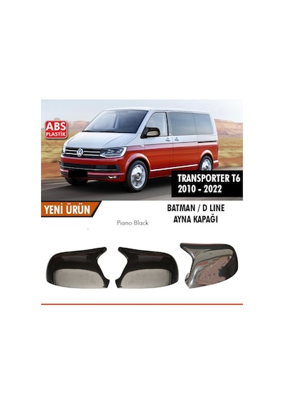 Transporter T6 Batman Ayna Kapağı 2010-2022 Piano Black