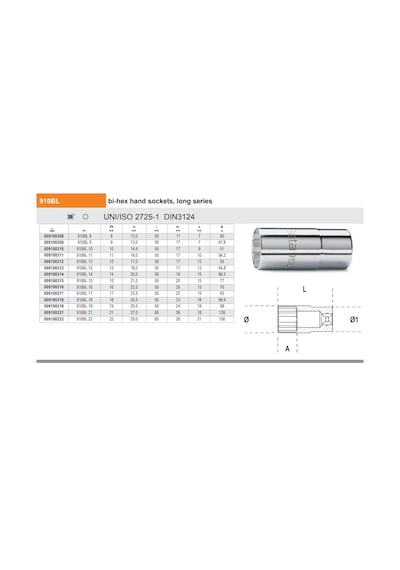 Beta 910l-17 Uzun Lokma 3/8 Ürün Kodu 009100317