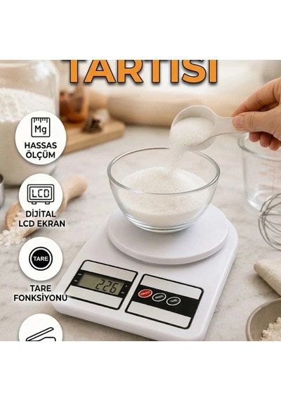 Dijital Mutfak Tartısı Gram Ve Ons Ölçüm Destekli Renkli