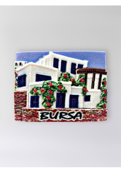 Bursa Polyester Kabartmalı Magnet 7,5 X 5,5 Cm Dekoratif Hediyelik Buzdolabı Süsü Kod:1649