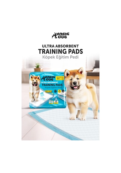 Köpek Eğitim Pedi 60x90 Kaydırmaz Bantlı 150 Adet Blue Pack