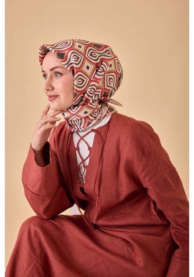 Silk Home Twill İpek Eşarp 11470-38 Beyaz, Çilek Kırmızısı, Bordo