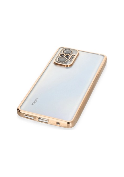Uryport Xiaomi Redmi Note 10 Pro Kılıf Razer Lensli Silikon - Gold Çok Renkli