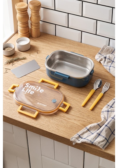 Emsan Smile Life Lunch Box Mavi Renksiz