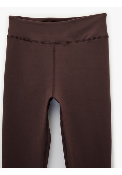Koton Yüksek Bel Dikiş Detaylı Slim Fit Spor Tayt Mor 6sak40157nk Mor
