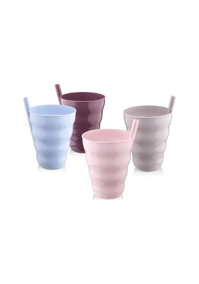 Poşetli Pipetli 3'lü Bardak Ur 3181 Beyaz